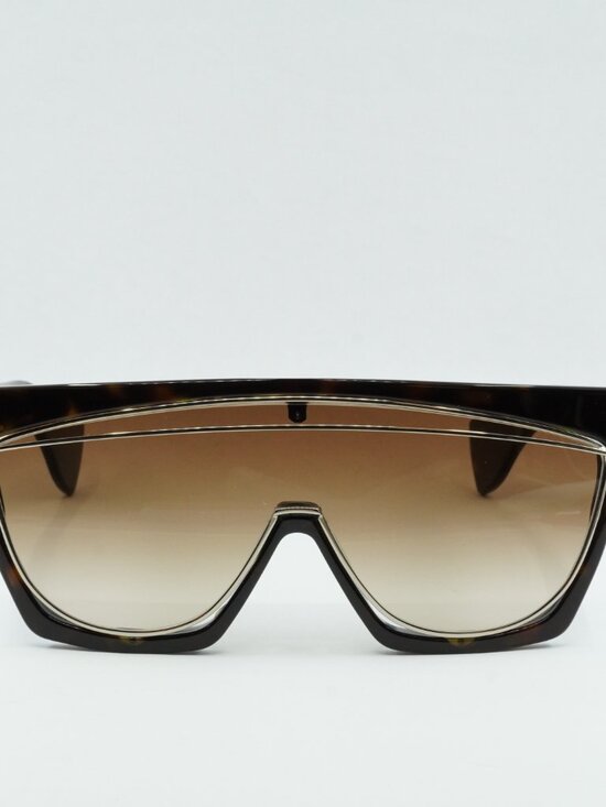 Loewe LW40012F 52F Shield Sunglasses – Dark Havana \\Gradient Brown main image 10